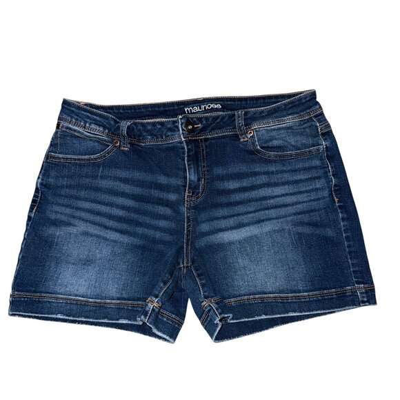 Maurices Pants - Maurices Dark Wash Shorts Womens Juniors 11 12 Pockets Stretch Blue Summer